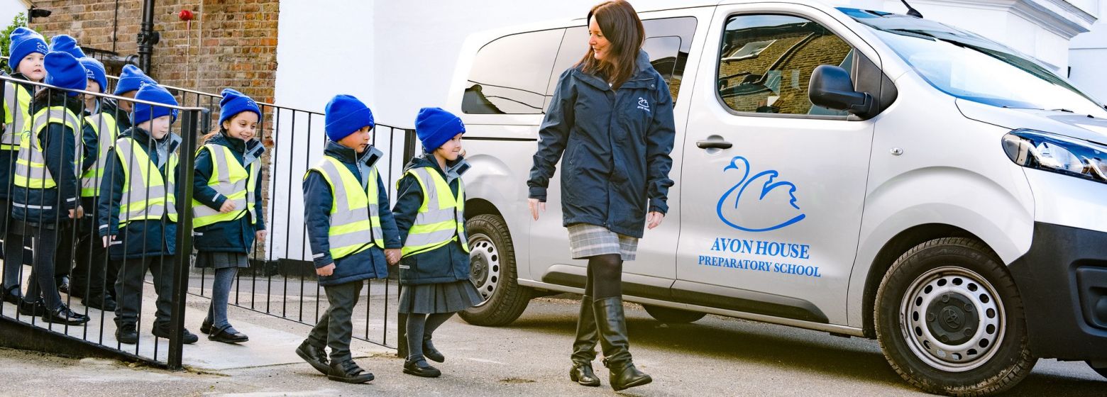 children being taken on a school trip