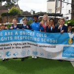 A big poster showing that Avon House School is a Rights Respecting School