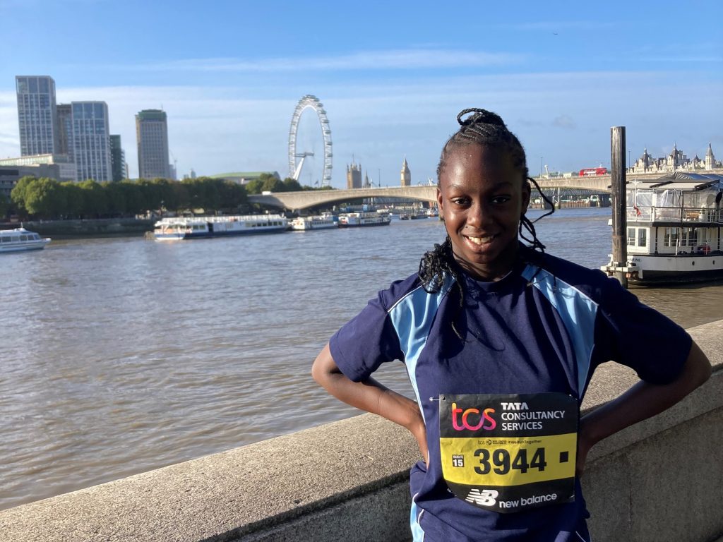 London Mini Marathon - student competing in the race