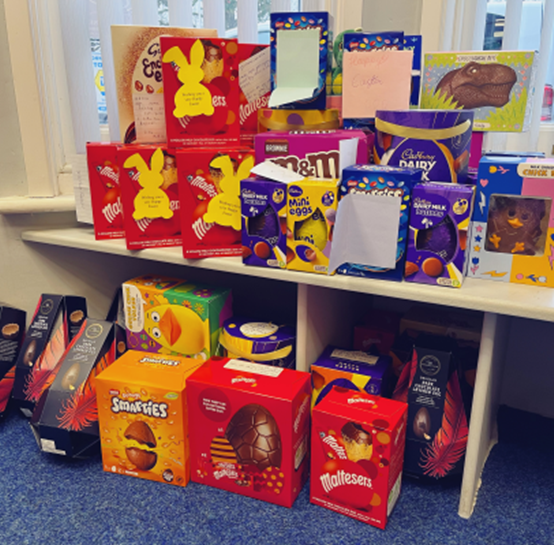 Easter Eggs on a table