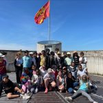 students stood at the top of a building