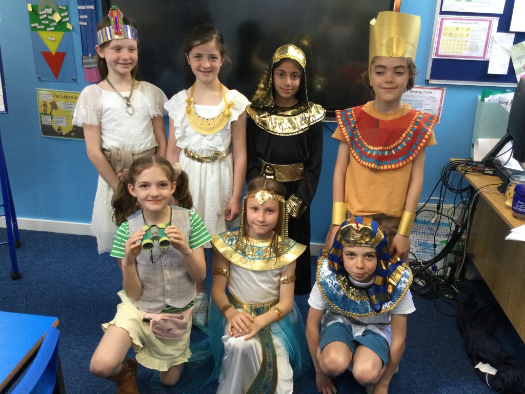 Students dressed in Egyptian clothing