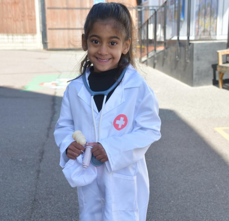 girl dressed as a doctor