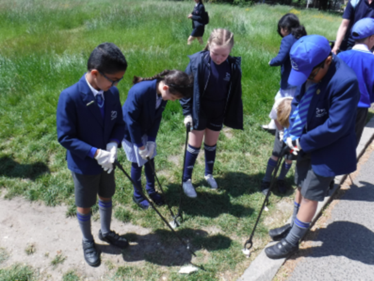 Students litter picking
