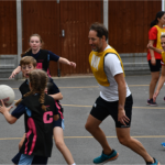 Students playing netball