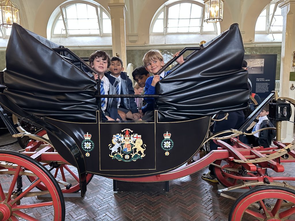 students in a carriage