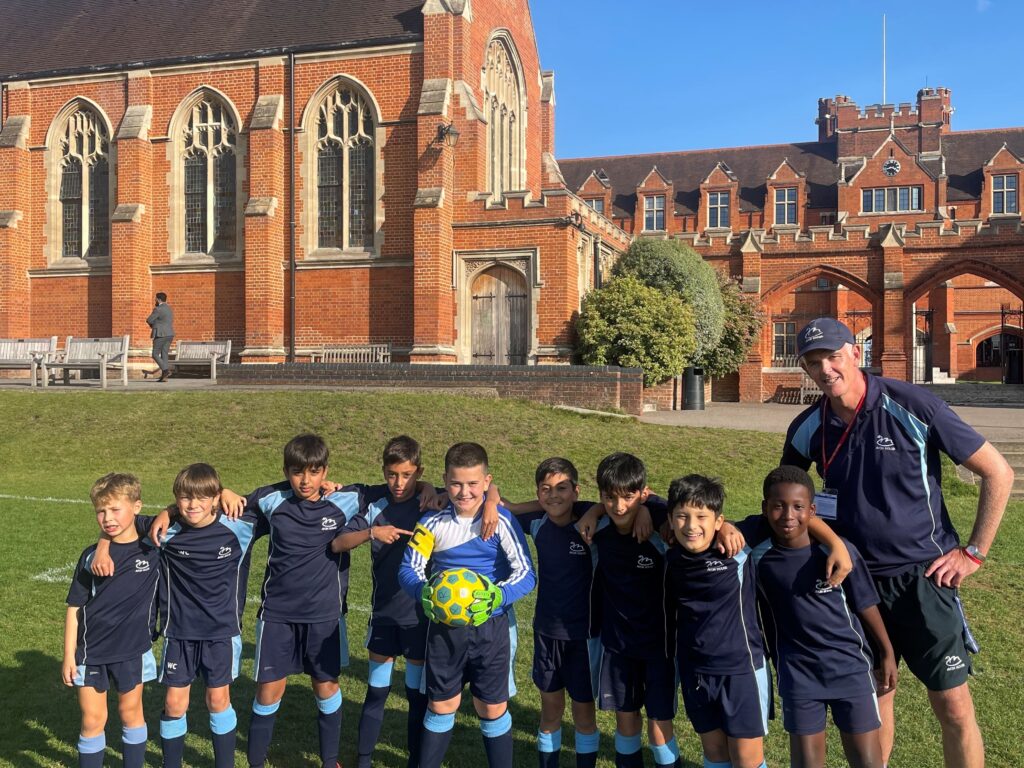 football team and coach