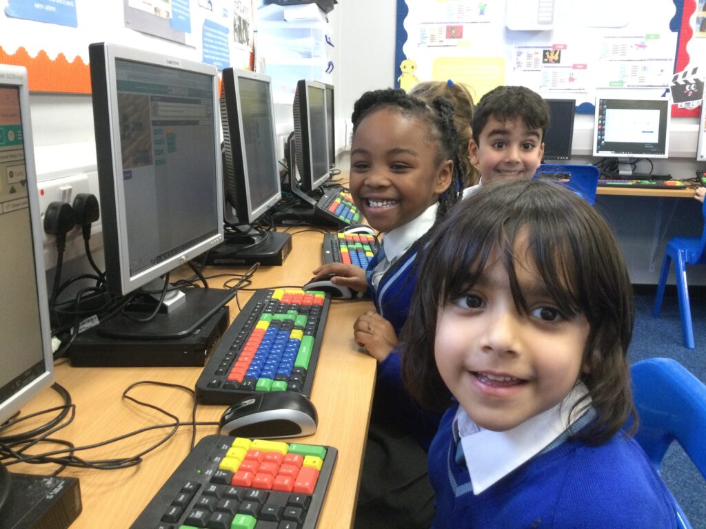 young students in IT class