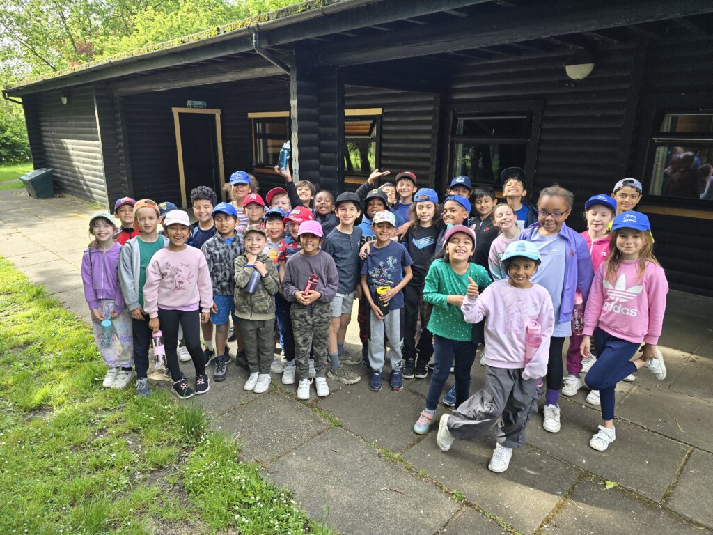 lots of young school students on a residential trip