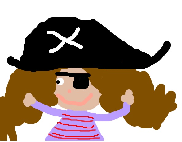 child's digital drawing of a pirate