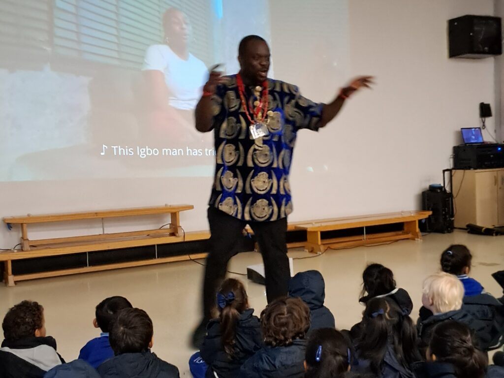 students in class assembly