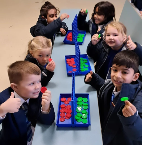 students playing connect 4