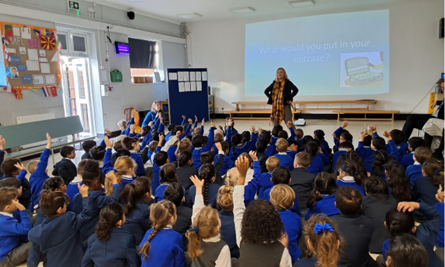 students in an assembly