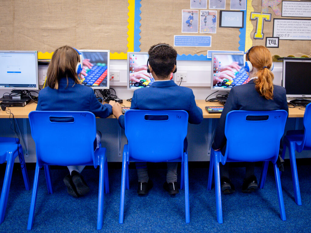 students on computers